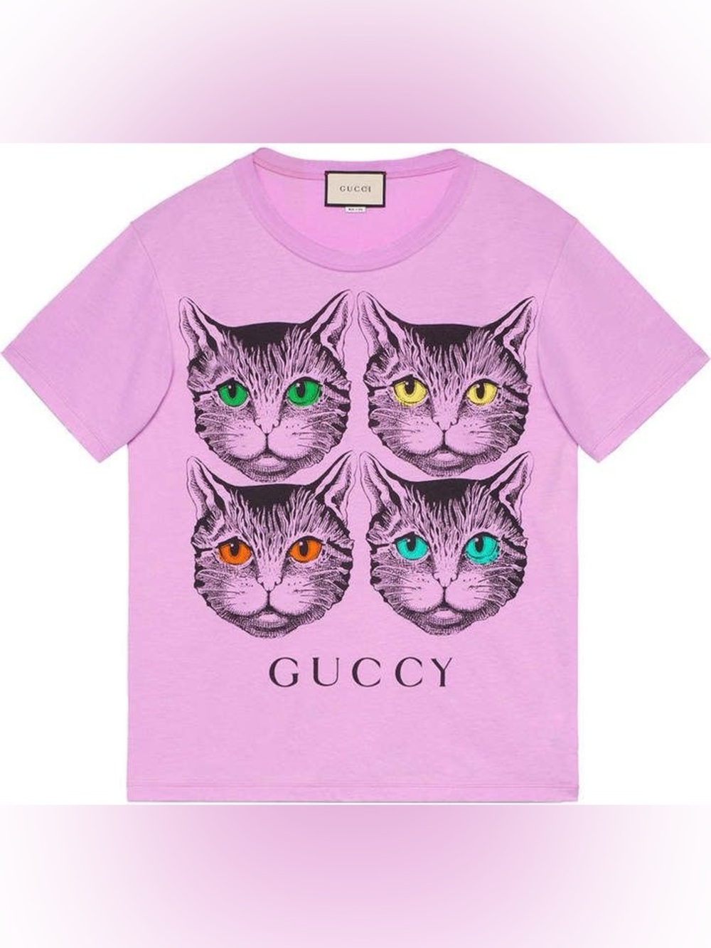 Gucci Lavender Cat Quartet Graphic Tee